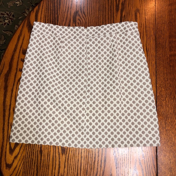 ANN TAYLOR LOFT SKIRT SIZE 6 FULLY LINED WINTER WHITE AND TAUPE EUC - Picture 3 of 3
